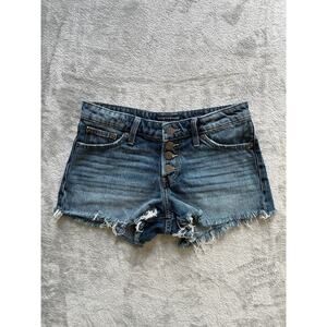 Lucky Brand The Cutoff Jean Shorts Womens 0 25 Button Fly Frayed‎ Denim Stretchy